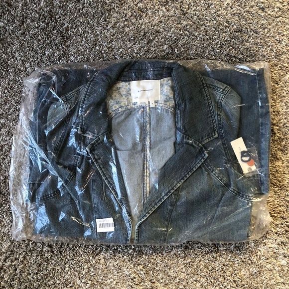 Anthropologie Blue Denim Trench Coat - Picture 6 of 10